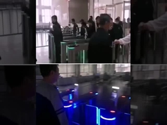 Pedestrian Swing Barrier Turnstile SUS304 Stainless Steel With RFID Reader