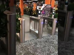 Pedestrian Swing Barrier Turnstile SUS304 Stainless Steel With RFID Reader